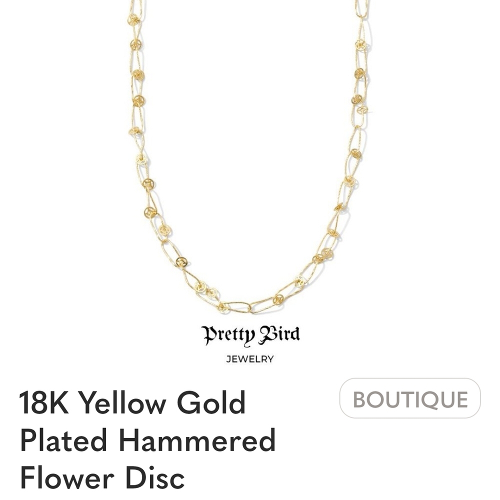 Pretty Bird Gold Plated Paper Clip Chain Necklace